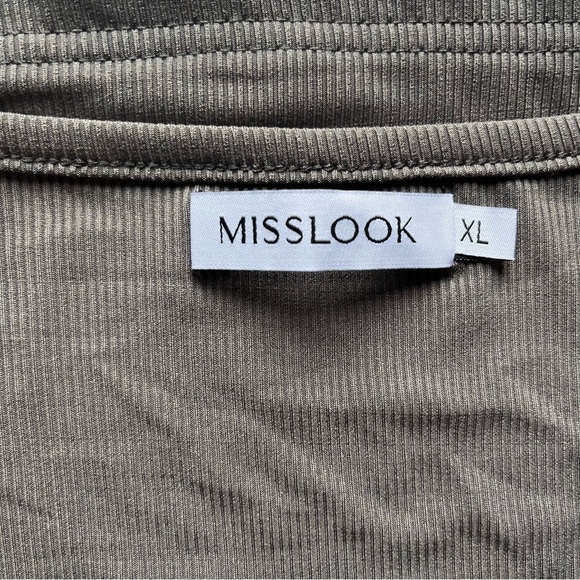 Misslook Gray Ribbed Faux Layered Long Sleeve Top - Picture 4 of 11